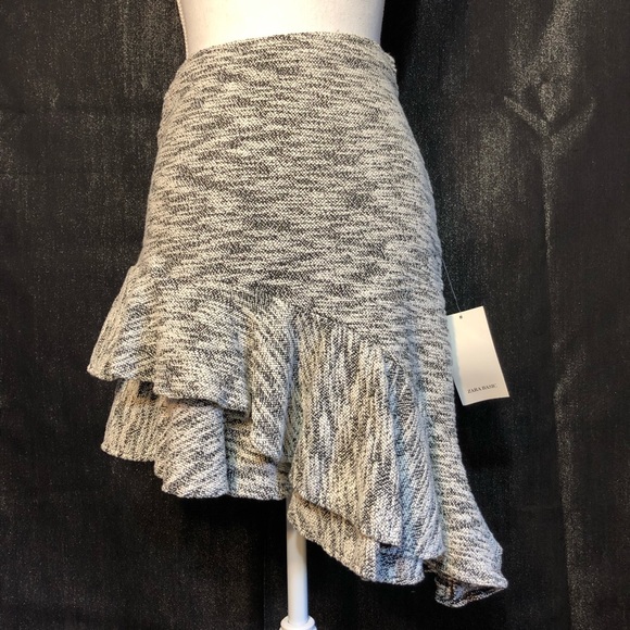 Zara Basic Asymmetrical Ruffled Angled Hemline Skirt - Picture 2 of 8